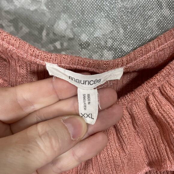 Maurices Women's Dusty Pink Ruffle Knit Sleeveless Top - Size XXL - Coquette - Picture 5 of 7